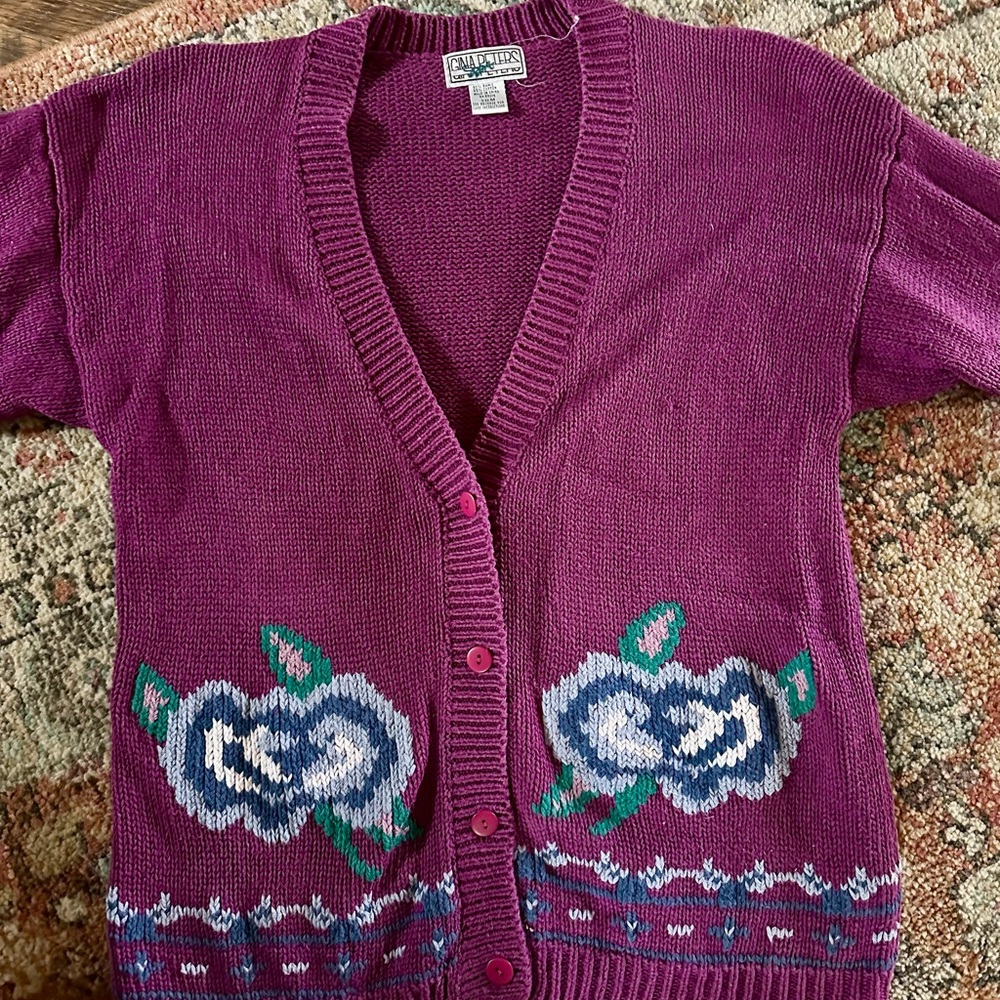 Vintage purple cardigan size medium